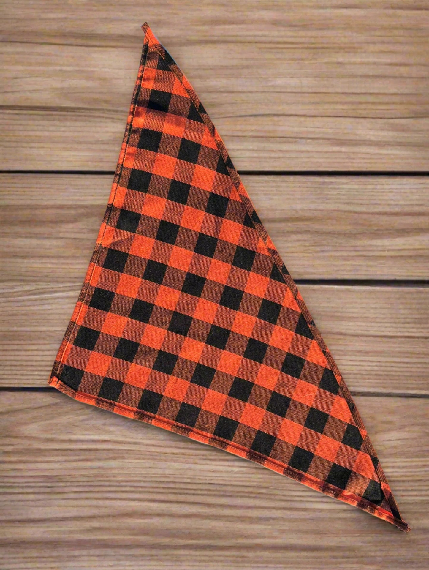 Turkey Taster Thanksgiving Dog Bandana, Pet Scarf, Small and Medium Dogs, Cates, Orange and Black Plaid